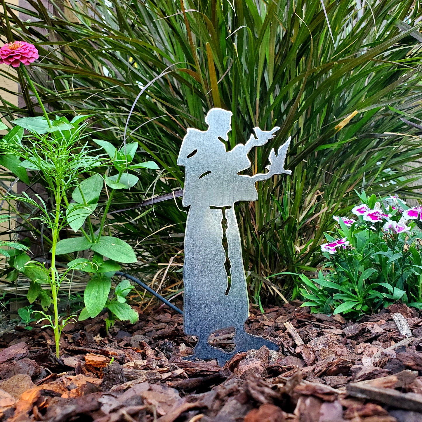 Metal Saint Francis Yard Stake