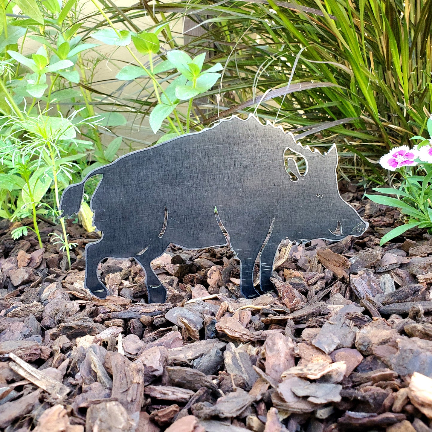 Metal Wild Boar Yard Stake