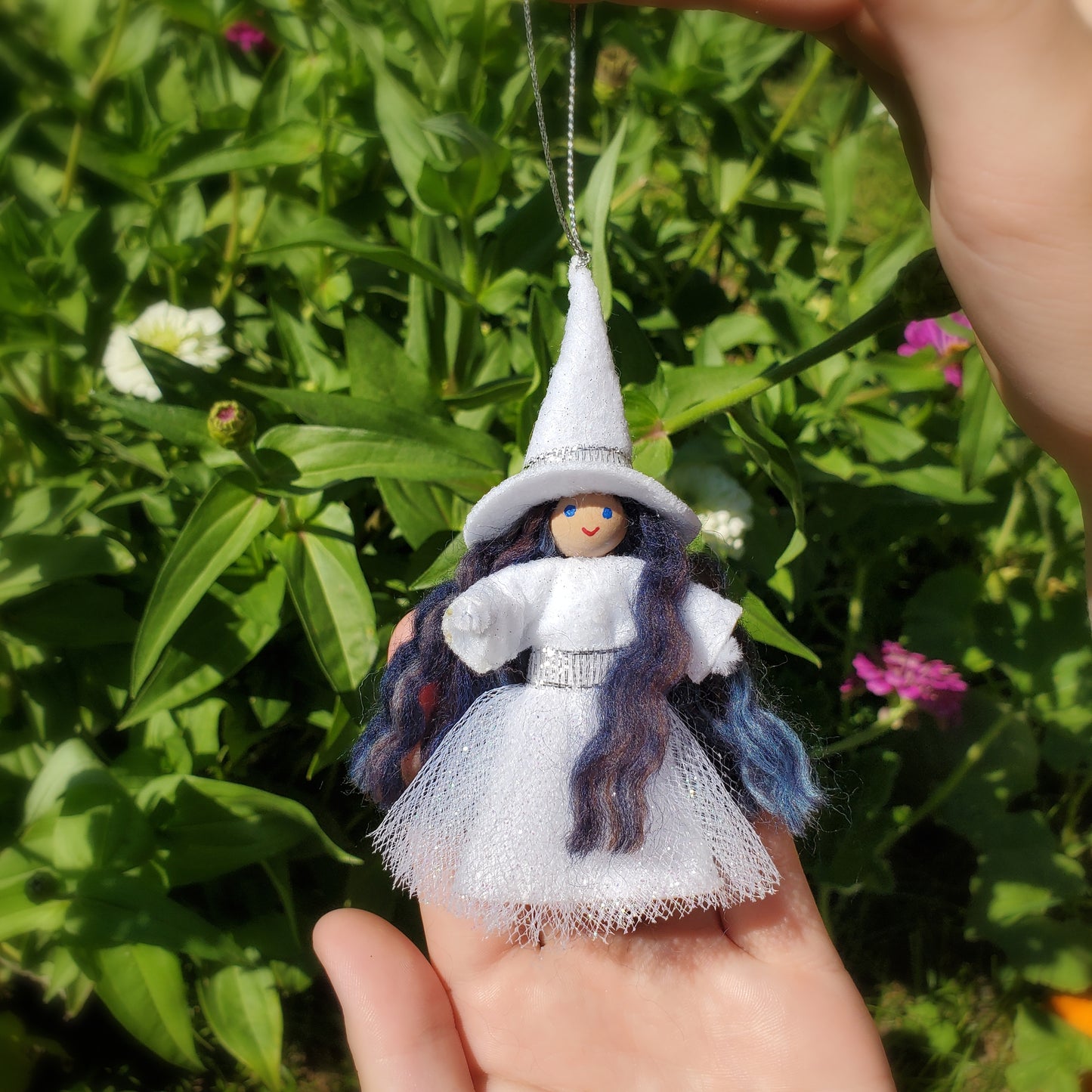 White Witch Ornament for Halloween Tree