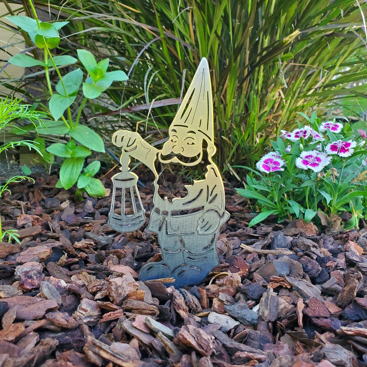 Metal Garden Gnome Yard Stakes