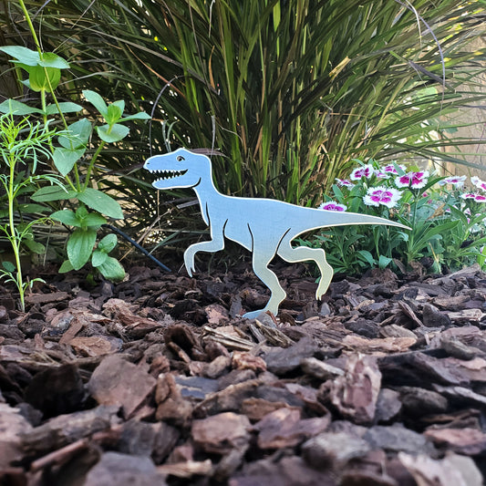 Metal Raptor Dinosaur Yard Stake