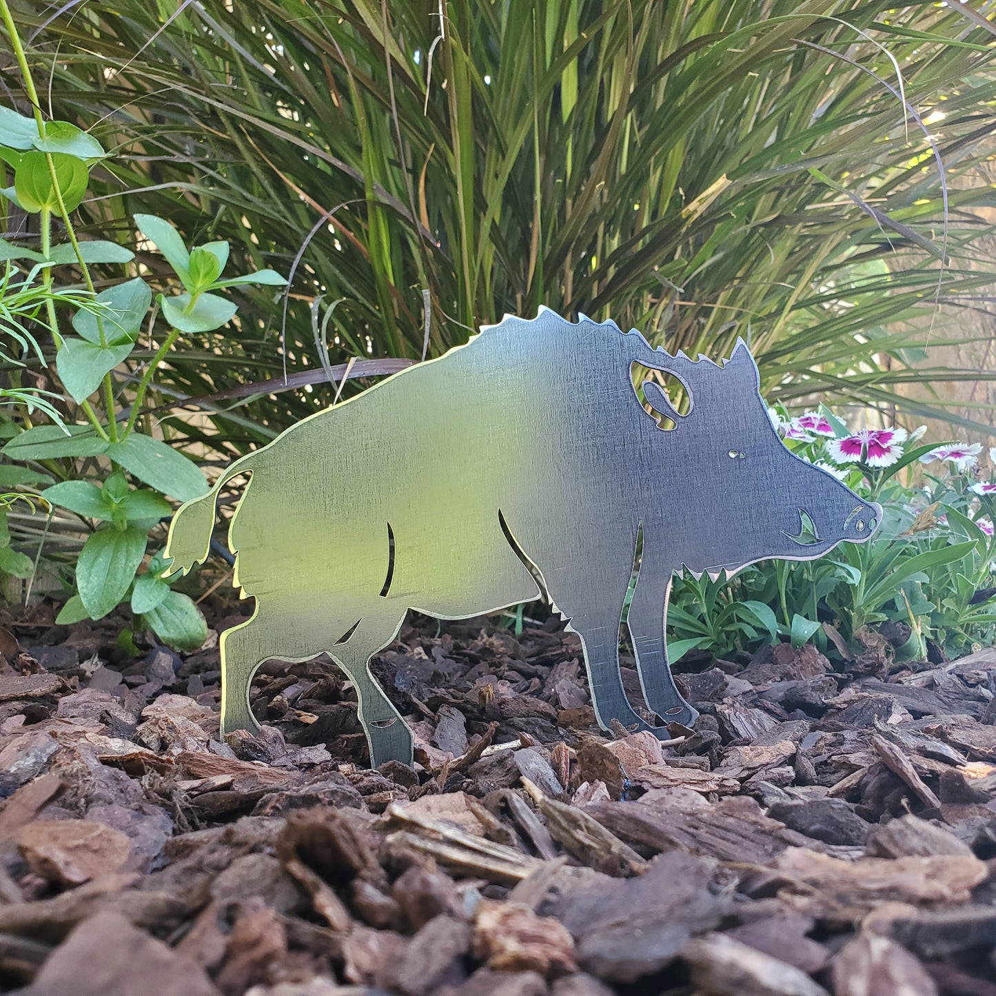 Metal Wild Boar Yard Stake