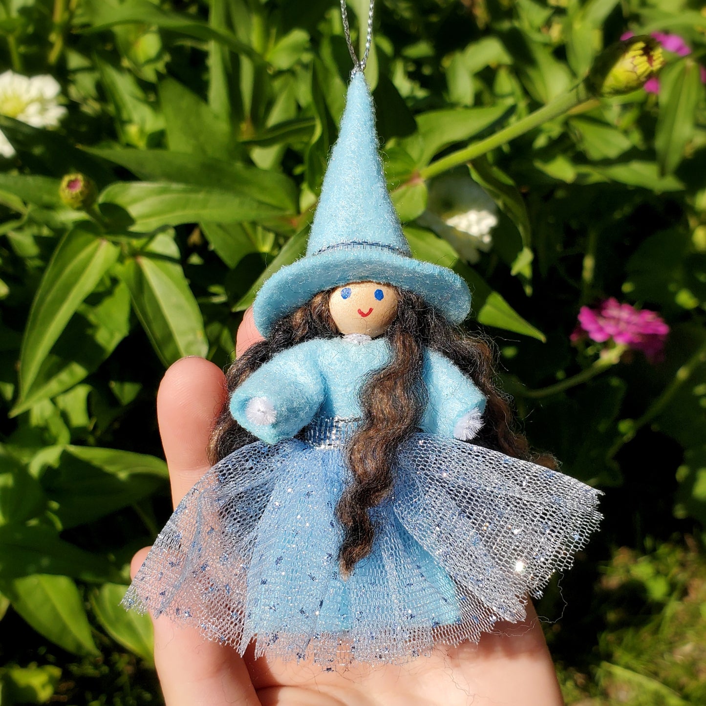 Blue Witch Ornament for Halloween Tree