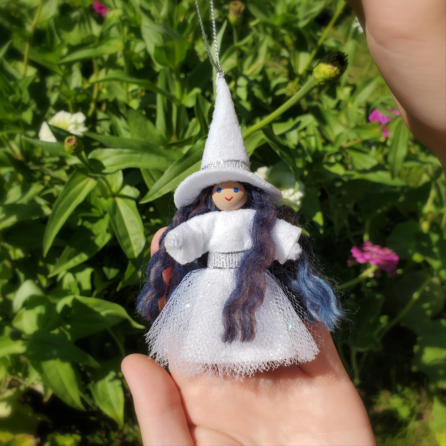 White Witch Ornament for Halloween Tree