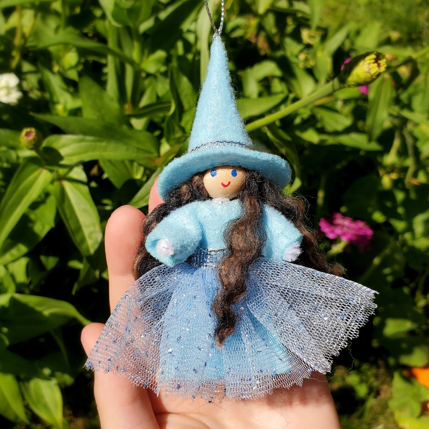 Blue Witch Ornament for Halloween Tree