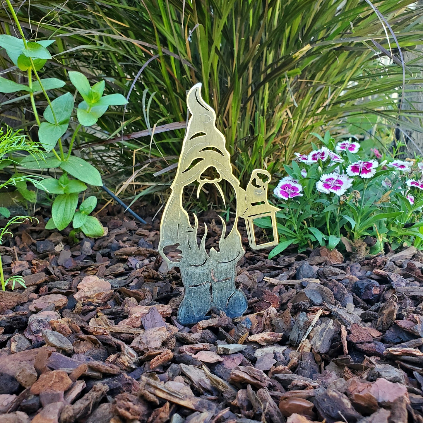 Metal Garden Gnome Yard Stakes