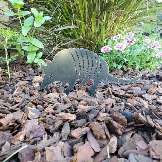 Metal Armadillo Yard Stake