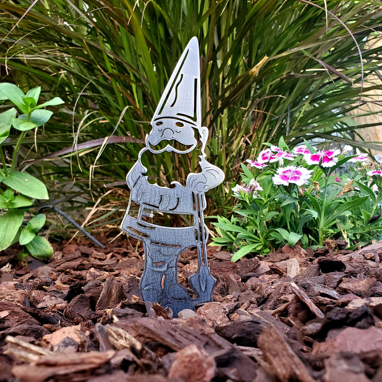 Metal Garden Gnome Yard Stakes