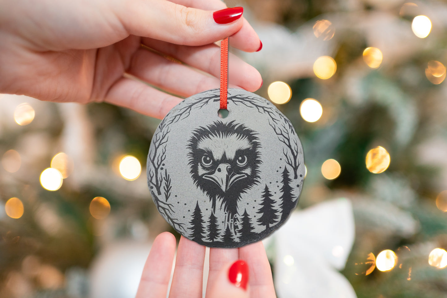 Emu Ornament | 3" Ostrich Ornament | Personalized Rustic Christmas Slate Animal Ornament  | Custom Emu Decoration Farm Animal