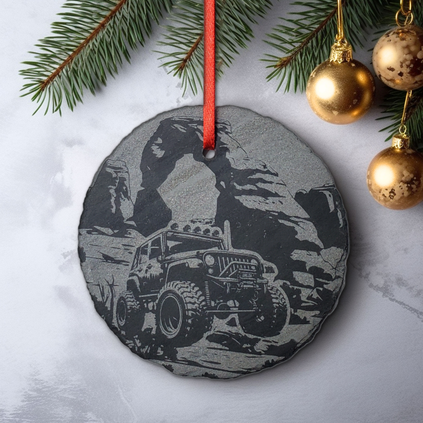 Offroad 4x4 Christmas Ornament | 3" Slate Moab Trail Adventure Ornaments