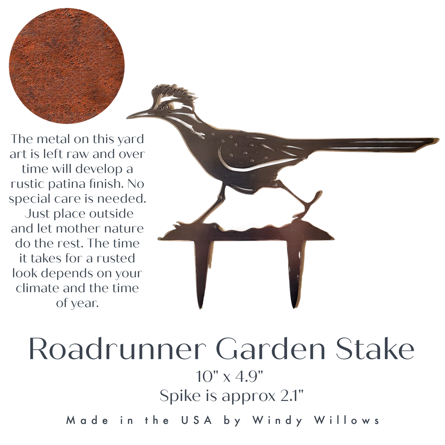 Metal Roadrunner Yard Stake