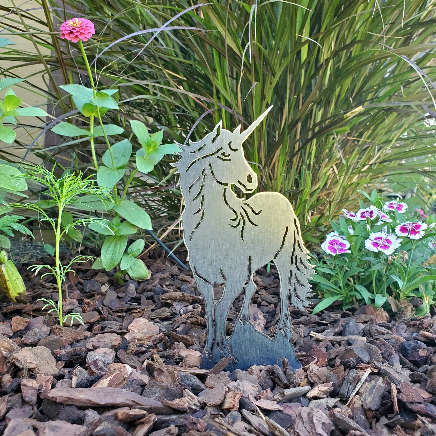 Metal Unicorn Yard Stake