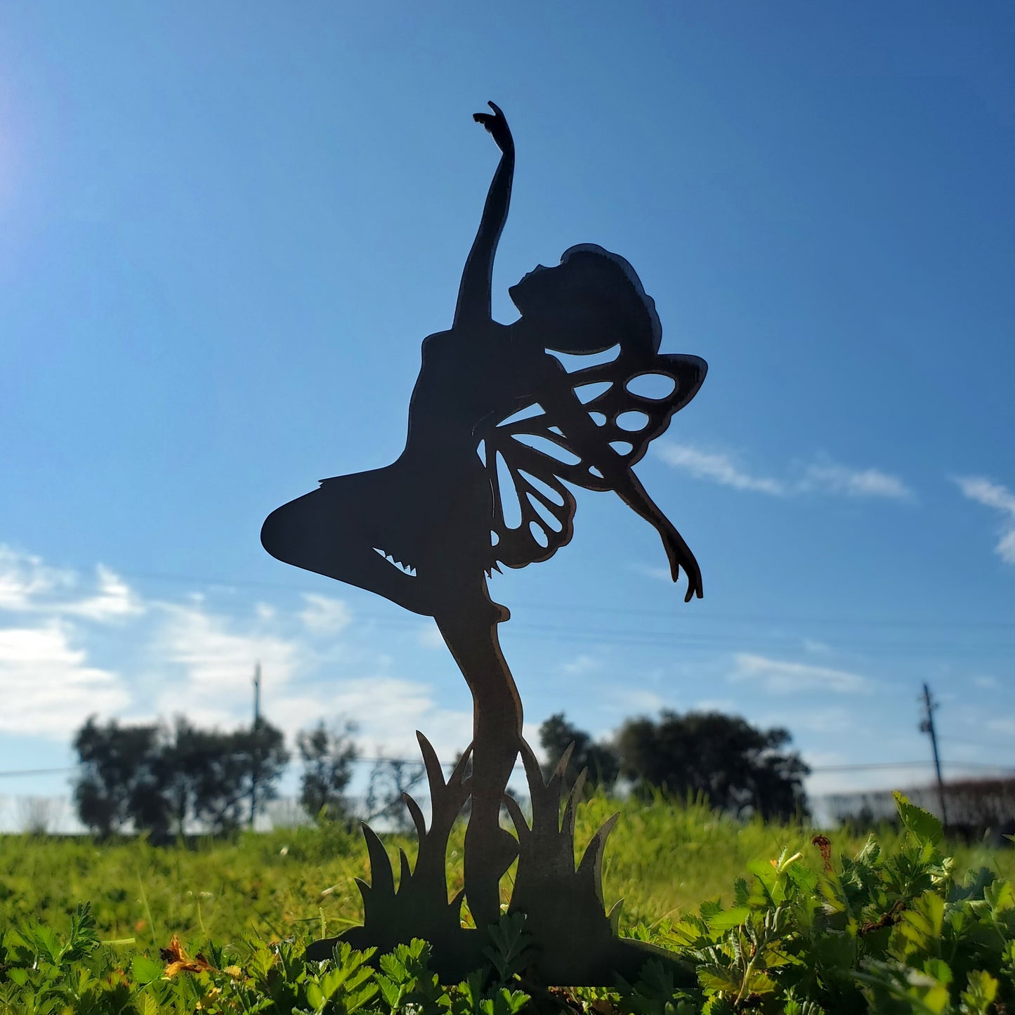 Metal Dancing Fairy Yard Stake