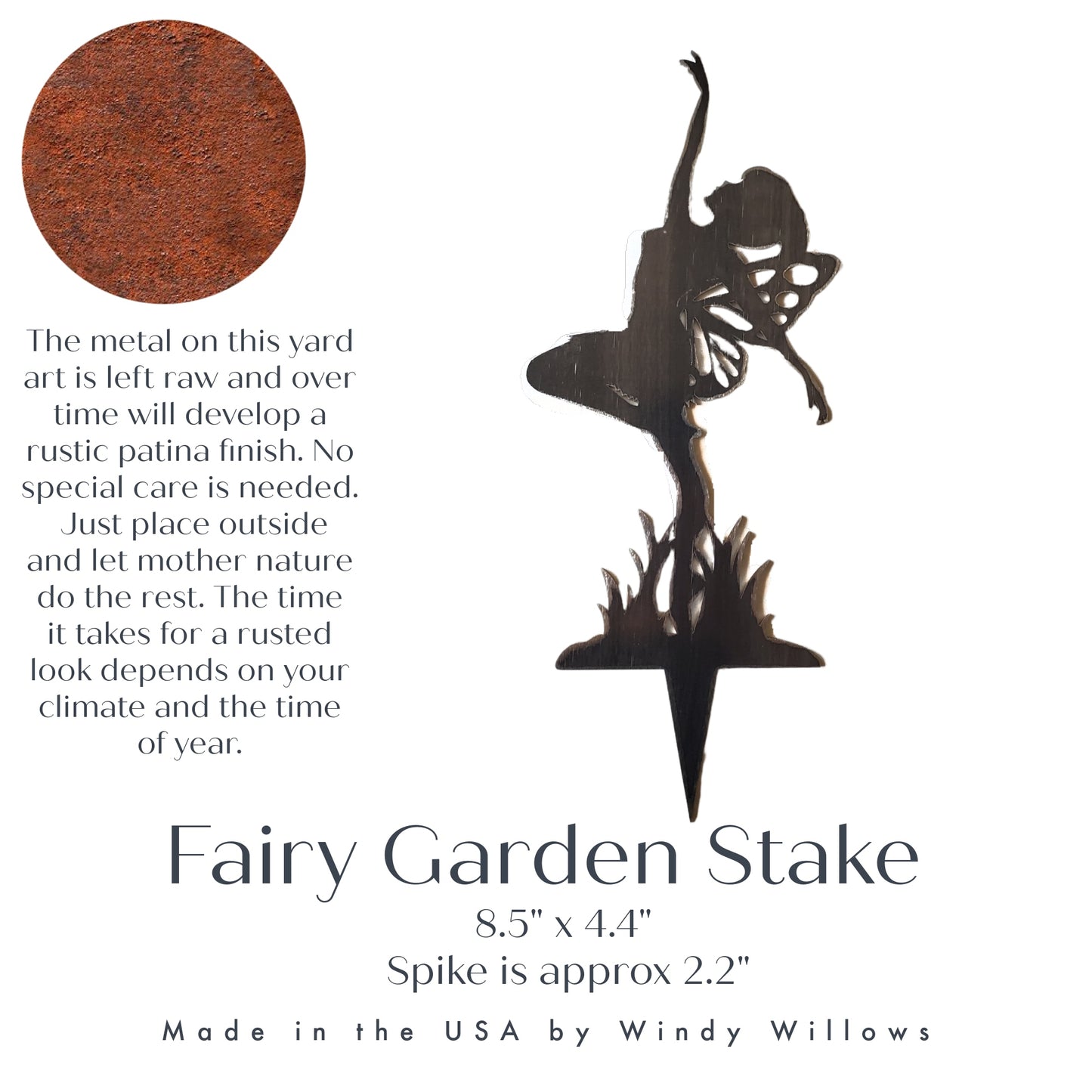 Metal Dancing Fairy Yard Stake