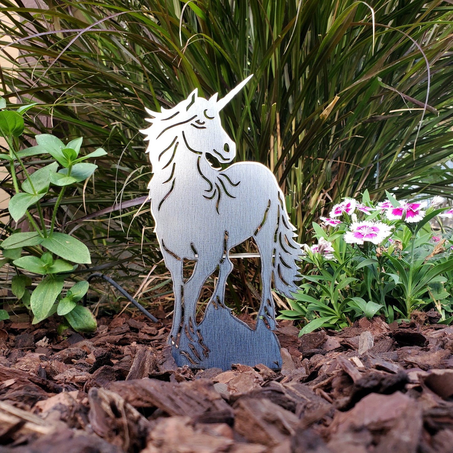 Metal Unicorn Yard Stake