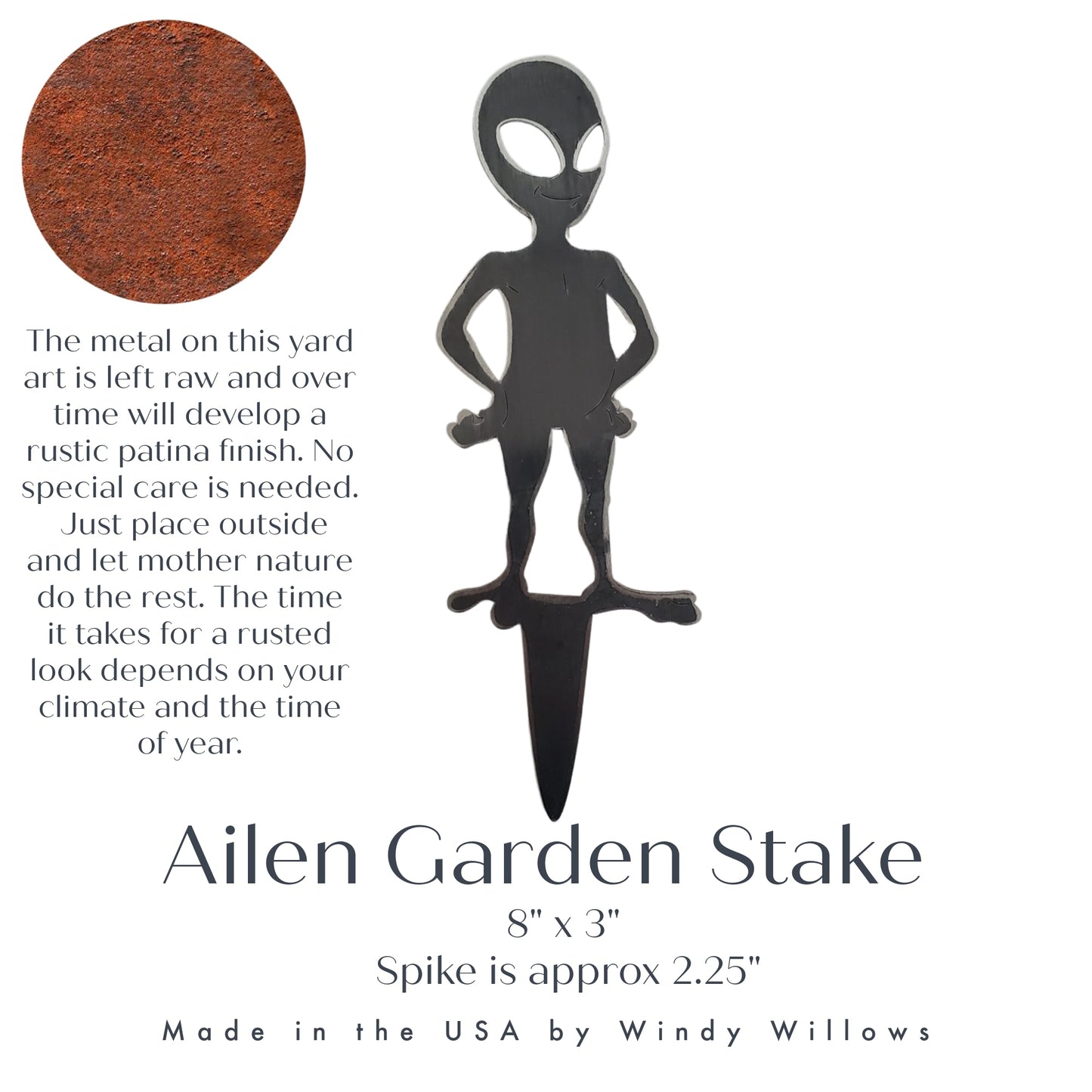 Metal Alien Yard Stake