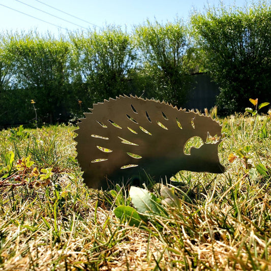 Metal Hedgehog Garden Stake | Rusty Garden Yard Art | Cute Hedgehog Gift